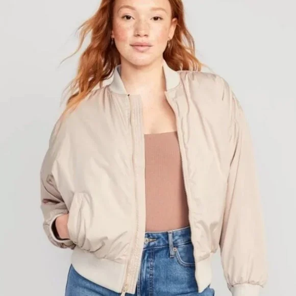 Old Navy Jackets Coats Old Navy Bomber Jacket Cream Tall Xl